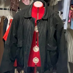 Y2K Real Leather color Bomber